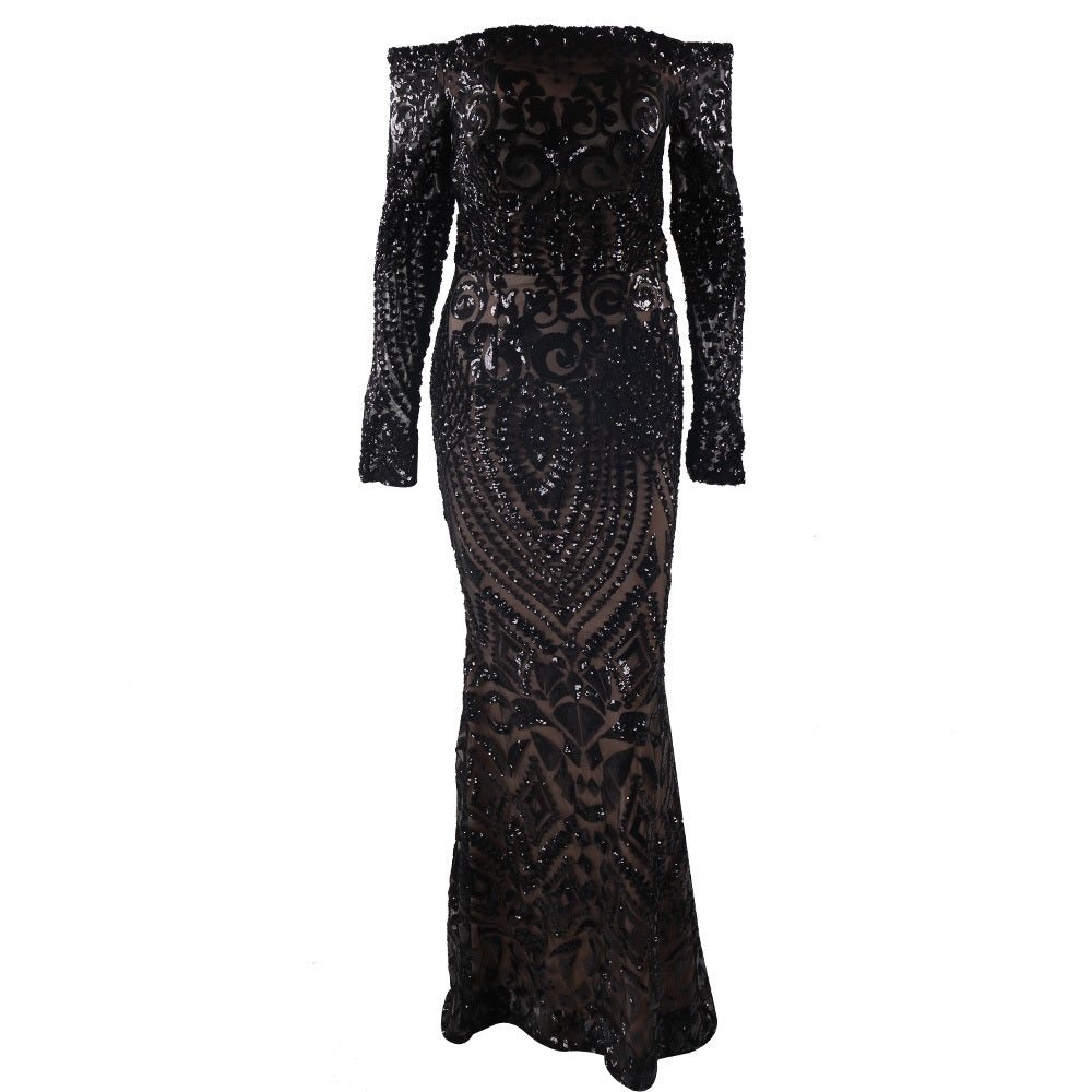 Black Sequin Formal Gown