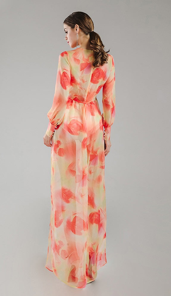 Chiffon Floral Maxi Dress