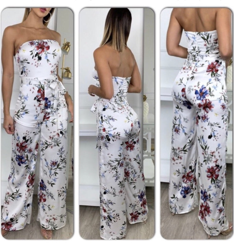 Floral Garden Sleeveless Jumpsuit