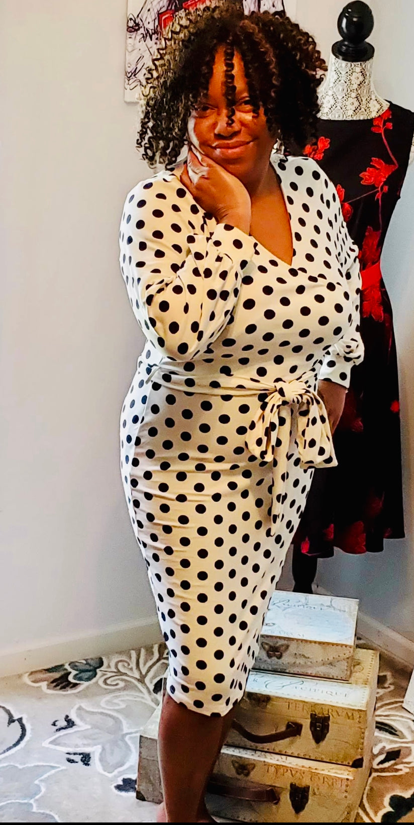Lala White Polka Dot Dress