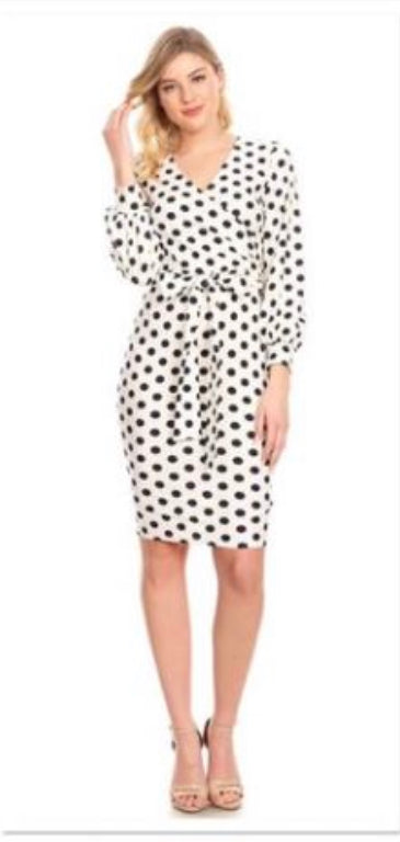 Lala White Polka Dot Dress