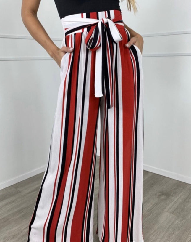 Stripes Wide Leg Pants
